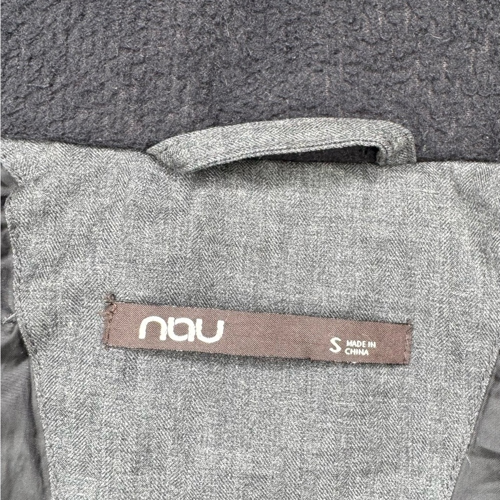 Nau Down Jacket S Hooded Insulated Waterproof Zip Snap Gray - Picture 12 of 13